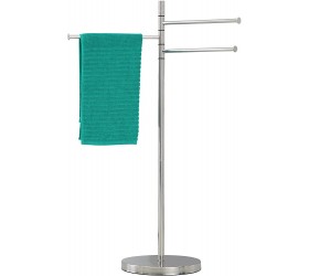 Freestanding Towel Rack Stainless Steel Bathroom Towel Bar Stand with 3 Swivel Arms ALHAKIN - BLR0WSAOD