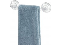 iDesign 52620 Plastic Power Lock Suction Towel Bar Holder for Bathroom Kitchen Laundry Room Mudroom 11.2" x 5.65" x 2.35" Clear - BQBKU03V0