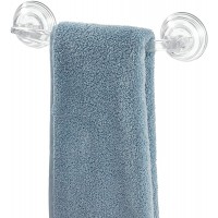 iDesign 52620 Plastic Power Lock Suction Towel Bar Holder for Bathroom Kitchen Laundry Room Mudroom 11.2" x 5.65" x 2.35" Clear - BQBKU03V0