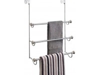 iDesign York Over the Shower Door Towel Rack for Bathroom 1.5" x 7" x 22.8" Chrome Brushed,79150 - B1GLQPWEN