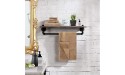 Industrial Pipe Shelf with Towel Bar，Wall Mounted Shelving with Towel Bar Rack for Bathroom Wood Rack - BZJDNQ3ZJ