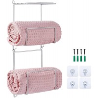 JGLASSMALL Towel Rack Holder with Top Shelf for Bathroom Wall Mounted Metal Wire Towel Storage Shelf Organizer Rack Holder for Rolled Towels Washcloths Organization. - B0IX0J749