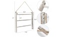 Jolitac Large Wall-Hanging Towel Ladder US Size Rustic Whitewashed Wood Countertop Ladder Farmhouse Decor Towels Rack with Adjustable Rope for Kitchen Bathroom White - B9A1TW632