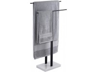 KES Standing Towel Rack 2-Tier Towel Racks for Bathroom Freestanding with Marble Base SUS304 Stainless Steel Matte Black BTH217-BK - BMSB7ABM9