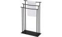 Kings Brand Furniture Silfax 3 Tier Metal Glass Freestanding Bathroom Towel Rack Stand Black - BWUEYFSX5