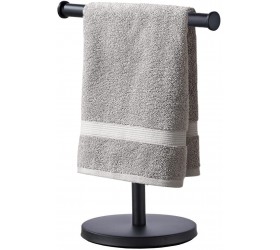KOBSAINF Hand Towel Holder Free Standing Countertop Towel Stand Hand Towel Rack Jewelry Display Stand for Bathroom Kitchen Vanity Matte Black - B4RC3OD5F