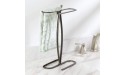 mDesign Decorative Modern Metal Fingertip Hand Towel Holder Stand for Bathroom Vanity Countertops to Display and Store Small Guest Towels 2-Sided 14 High Bronze - B74X58EQ0