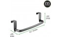 mDesign Modern Kitchen Over Cabinet Strong Steel Towel Bar Rack Hang on Inside or Outside of Doors Storage and Organization for Hand Dish Tea Towels 9.2 Wide Graphite Gray - BQQPC1DU3