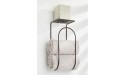 mDesign Modern Metal Wire Wall Mount Towel Rack Holder and Organizer with Storage Shelf for Bathroom Towels Washcloths Hand Towels Decorative Curved Design Bronze - B4KLE2V19