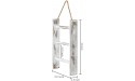 MyGift 3-Tier Wall Hanging Towel Ladder Farmhouse Whitewashed Wood Mini Hand Towel Rack with Top Rope Set of 2 - B4H44QTZZ