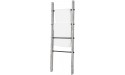 MyGift 5-Foot Wall Leaning Gray on White Decorative Wood & Metal Towel Storage Ladder - BYHL5OUWX