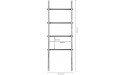 MyGift 5-Foot Wall Leaning Gray on White Decorative Wood & Metal Towel Storage Ladder - BYHL5OUWX