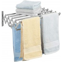 Ogrmar Stainless Steel Space-Saving Towel Rack Wall Mounted Retractable Huge Capacity Drying Rack for Hanging Towels - BMIB032LT