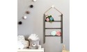 Patelai 3-Tier Mini Wall-Hanging Hand Towel Ladder with Rope Decorative Wooden Bathroom Towel Rack Ladder and Hook for Farmhouse Room Decor Gray - B6WV00TSC