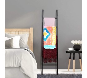 PENGECO Blanket Ladder Towel Shelves Beach Towel Rack Scarves Display Holder Black - B6AGL8ZO3