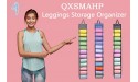 QXSMAHP Leggings Storage Organizer T-Shirt Organizer Over The Door Towel Storage Rack Purse Organizer with 24 Clear PocketsGray - B5IS1IPJP