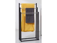 Standing Towel Rack 3 Tier Stainless Steel Tall Outdoor Pool Towel Drying Holder Freestanding for Bathroom Floor Blanket Rack Chrome & Black, - BLVAR9UFY