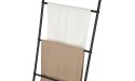 Towel Blanket Ladder Black Metal Blanket Ladder Holder Industrial 5 Tier Wall Leaning Ladder Rack for Bathroom Living Room Laundry Room Matte Black - BF0R17AP1