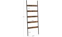 VASAGLE Blanket Ladder 5-Tier Ladder Shelf Wall-Leaning Rack Steel 25.6 Inch Wide Scarves Industrial Style Rustic Brown and Black ULLS011B01 - BMX2GAO66