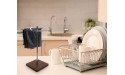 VCREATC Fingertip Towel Holder Stand Hand Towel Wooden Hanger Rack Small Organizer Hanging Washcloth Display Bathroom Vanity Countertops Kitchen SUS304 Stainless Steel 2-Sided 13” High. - BIKTR84YY