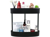 2-Tier Corner Counter Shelf Bathroom Countertop Organizer Vanity Tray for Cosmetic Storage Standing Skincare Organizer Stackable Triangle Spice Rack for Kitchen Black - BFMDNAOHH
