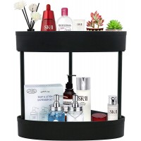 2-Tier Corner Counter Shelf Bathroom Countertop Organizer Vanity Tray for Cosmetic Storage Standing Skincare Organizer Stackable Triangle Spice Rack for Kitchen Black - BFMDNAOHH