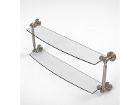 Allied Brass WP-34 24 Waverly Place Collection 24 Inch Two Tiered Glass Shelf Antique Pewter - BAXSS3OWU