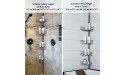 Aquaterior 4 Tier Metal Bathroom Telescopic Corner Shower Shelf Caddy Pole Wall Rack Storage Organizer Soap Holder Black - BQBUHMP0Y