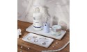 AUXSOUL Bathroom Tray 2 Pack Ceramic Vanity Trays Sink Storage Bathtub Tray Organizer Rectangular Cosmetics Holder for Tissues Candles Towel Soap Countertop Towel Plant JewelryWhite - BXXDVAM4N