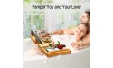 Bamboo Bathtub Caddy Expandable Tub Tray Bath Table Organizer with Book Stand Tablet Holder Wine Glass Slot and Soap Holder for Luxury Spa Bathroom Adjustable Bath Tray by Pipishell - BR2KMBNX2