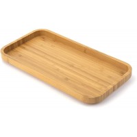 Bamboo Vanity Tray Bathroom Tray Toilet Tank Tray and Counter Top Bamboo Counter Tray for Organizing and Home Decor 11.8" L x 6.1" W x 0.9" H - BACXF0DZ3