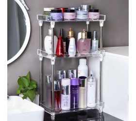 Bathroom Organizer Countertop Storage Clear 3 Tier Skincare Organizer Acrylic Corner Shelf Rack Stand for Makeup Cosmetic Perfume Vanity Tray Kitchen Living Room Supplies - BFK9406EO