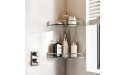 Bathroom Shelves 2-Tier Glass Corner Shelf Wall Mounted ,Corner Shower Shelf Tempered Glass Shelf for Storing Seasoning Bottle Brush Shower Gel Soap Shampoo Silver - BGRW9VRJV