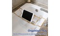 BESTHLS Bathtub Tray Caddy for Luxury Bath Expandable Extra Wide Bath Tub Tray with Wine Glass Holder & Soap Accessaries Holder & Laptop Reading and Organizer Ideal for Home Spa Lover Copper - B0USVHC7P