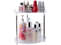 CGBE 2-Tier Corner Counter Shelf Bathroom Countertop Organizer Clear Storage Vanity Tray for Storing Makeup Cosmetics Toiletries Facial Wipes Tissues - BPNN3RUZJ
