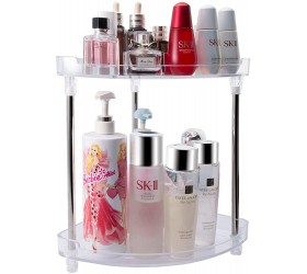 CGBE 2-Tier Corner Counter Shelf Bathroom Countertop Organizer Clear Storage Vanity Tray for Storing Makeup Cosmetics Toiletries Facial Wipes Tissues - BPNN3RUZJ