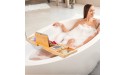 Diosbles Bathtub Caddy Tray Expandable Bamboo Bath Tub Tray Caddy Extendable Bathtub Holders Organizers with Book Ipad Holder and Phone Candle Wineglass Slots - B8JD3EDKO