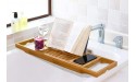 DOZYANT Bamboo Bathtub Tray Caddy Wooden Bath Tray Table with Extending Sides Reading Rack Tablet Holder Cellphone Tray and Wine Glass Holder - BTWVKIY0J