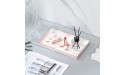 Emibele Ceramic Vanity Tray Marble Decor Tray Bathtub Toilet Tank Vanity Bathroom Tray Organizer Jewelry Storage Dresser Tray for Lotion Bottle,Perfume,Jewelry 11.22 x 6.50 x 0.98Inch Pink - BJDTTJ5HM