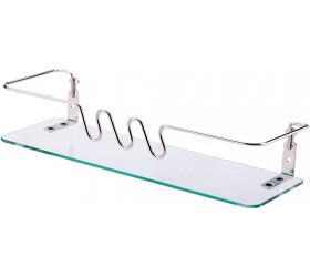 Flagship Bathroom Shelf SUS 304 Stainless Steel Frame with Towel Bar,Floating Glass Shelf Wall Mount - BSNY5J73C