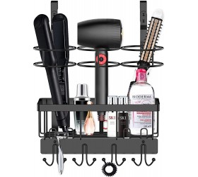 Hair Tool Organizer for Over Bathroom Door Over Cabinet Wall Mount,Hair Dryer Holder,Hot Styling Tool Storage Basket for Straighteners Curling Wands Flat Iron - B8ZEDBT1M
