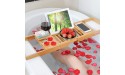 HANKEY Bamboo Bathtub Caddy Tray Extendable Luxury Spa Organizer with Folding Sides | Natural Ecofriendly Wood | Integrated Tablet Smartphone Wine Book Holders - BMMNXMWKN