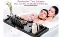 HBlife Bathtub Caddy Tray [Durable Non-Slip] One or Two Person Bath and Bed Tray Extending Sides Fits Any Tub Cellphone iPad and Wineglass Holder Free Soap Holder Black - BQ35ZBBOS