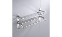 HIHIA Bathroom Shelf with Towel Bar Stainess Steel Rail Towel Racks for Bathroom Shower Shelf Shower Storage Thicken Polished Stainless Steel Wall Mounted Square Style 20 Inch 20 in Silver - BE9P3M6NB