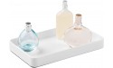 iDesign Gia Metal Guest Towel Tray Non-Slip Vanity Board for Bathroom Kitchen Office Craft Room Countertops Closets 9.62 x 5.62 x 1.07 White - BUM1NHL01