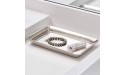 iDesign Metal Vanity Tray Non-Slip Guest Towel Board for Bathroom Kitchen Office Craft Room Countertops Closets 6.5 x 10 x 1 Brushed Stainless Steel - BT3IGMETH