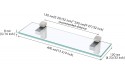 KES Glass Shelf for Bathroom 15.8-Inch Bathroom Wall Shelf with Rectangle Tempered Glass and Brushed Nickel Bracket 2 Pack BGS3201S40-2-P2 - BHR6FA6FV