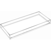 MaxGear Vanity Tray Toilet Tank Storage Tray Acrylic Bathroom Tray Bathtub Tray Bathroom Vanity Organizer Clear Perfume Tray Countertop for Soap Towel Tissue Candle Plant 11.8 × 5× 1.2 inch - BO434WCQC