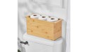 mDesign Bamboo Storage Organizer Tray Box with Handles; Deep Wooden Toilet Tank Basket for Bathroom Vanity Countertop Toilet Tank Natural 6 Tall - BZ862D0FS