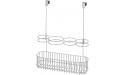 mDesign Metal Bathroom Storage Tool Organizer Accessory Basket Tray Hang Over Cabinet Door Storage for Hair Dryer Straightener Curling Iron & Hair Styling Products Concerto Collection Chrome - B0B67420M